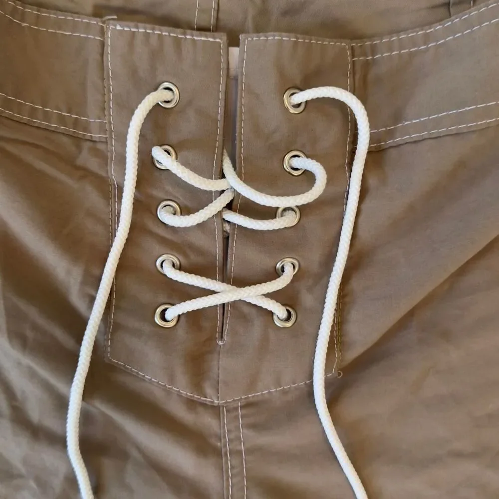 Girls4Sport Tan Lace-Up Board Shorts (Size XL)